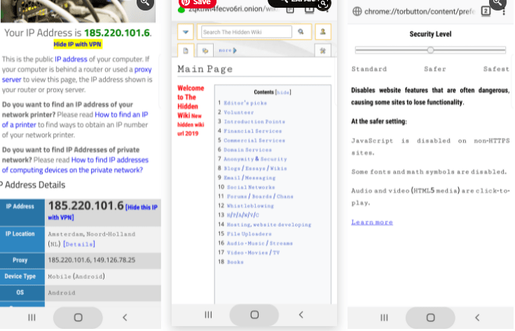 إعدادات أمان متصفح تور للاندرويد